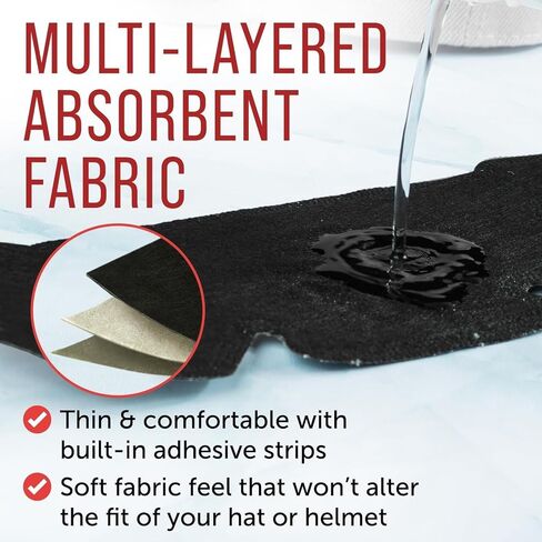 20 Pack Hat & Helmet Sweat Liner Guard - Self-Adhesive Absorbent Pads - Absorbs Sweat Drips and Moisture - Prevents Stains and Odors - One Size Fits All Caps in Saudi Arabia