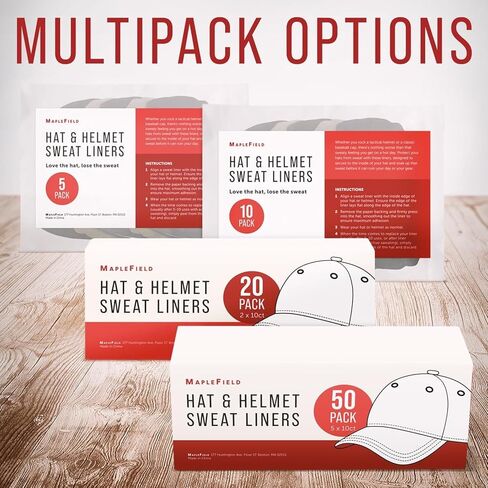 20 Pack Hat & Helmet Sweat Liner Guard - Self-Adhesive Absorbent Pads - Absorbs Sweat Drips and Moisture - Prevents Stains and Odors - One Size Fits All Caps in Saudi Arabia