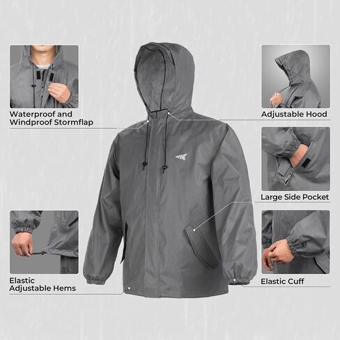 KastKing AquaLite Waterproof Rain Suit for Men and Women, Loose Fit, Lightweight, Durable Outdoor Gear for Fishing, Hiking in Saudi Arabia