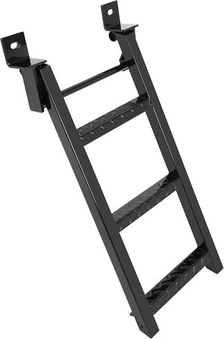 KUAFU Truck Step 2-Rung Retractable Tailgate Ladder Black Powder Coated Heavy Duty Steel Truck Bed Ladder W/L-Shaped Bracket 27 Inch in Kuwait