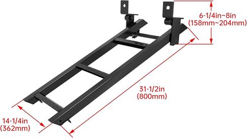 KUAFU Truck Step 2-Rung Retractable Tailgate Ladder Black Powder Coated Heavy Duty Steel Truck Bed Ladder W/L-Shaped Bracket 27 Inch in Kuwait