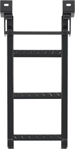 KUAFU Truck Step 2-Rung Retractable Tailgate Ladder Black Powder Coated Heavy Duty Steel Truck Bed Ladder W/L-Shaped Bracket 27 Inch in Kuwait