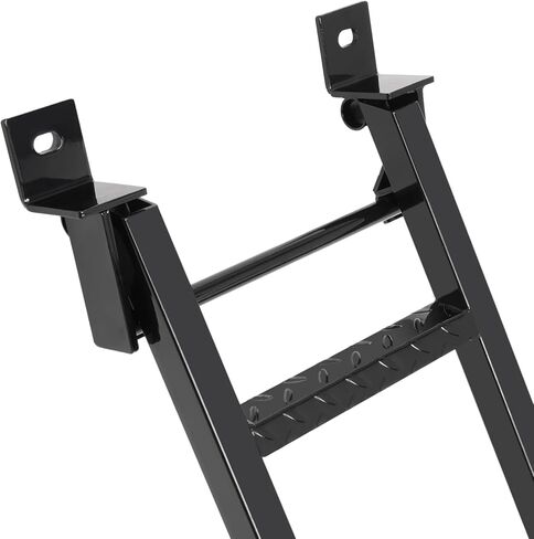 KUAFU Truck Step 2-Rung Retractable Tailgate Ladder Black Powder Coated Heavy Duty Steel Truck Bed Ladder W/L-Shaped Bracket 27 Inch in Kuwait