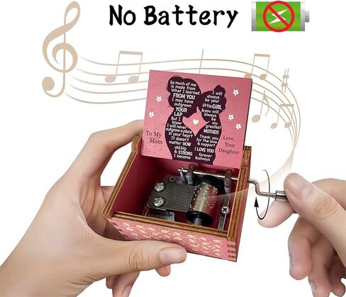 هدايا موسيقية من خشب عباد الشمس من AiLiKaSic للأمهات والنساء من البنات والأبناء صندوق الموسيقى الخشبي هدية لعيد الميلاد وعيد الميلاد وعيد الأم وعيد الحب in Kuwait