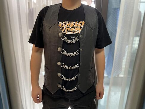 GARGOYLE BELLS Motorcycle Vest Extenders, Genuine Leather Double Chain Vest Extenders for man (4 pcs) in Saudi Arabia