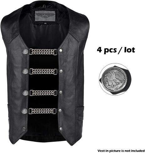 GARGOYLE BELLS Motorcycle Vest Extenders, Genuine Leather Double Chain Vest Extenders for man (4 pcs) in Saudi Arabia