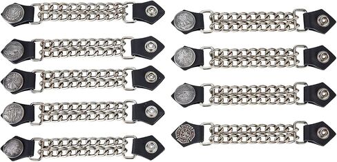 GARGOYLE BELLS Motorcycle Vest Extenders, Genuine Leather Double Chain Vest Extenders for man (4 pcs) in Saudi Arabia
