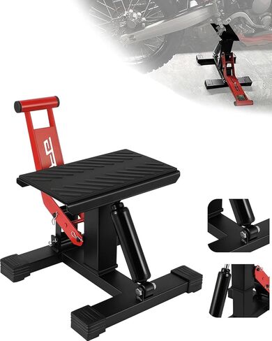 JFG RACING Motorcycle Dirt Bike Stand,1000Lbs Capacity Lift Jack Hoist Table Height Adjustable Lifting Stand Ideal for Dirtbike Pit Bike Repair&Maintainance,Dirt Bike Accessories-Black in Saudi Arabia