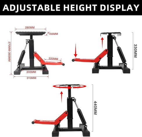 JFG RACING Motorcycle Dirt Bike Stand,1000Lbs Capacity Lift Jack Hoist Table Height Adjustable Lifting Stand Ideal for Dirtbike Pit Bike Repair&Maintainance,Dirt Bike Accessories-Black in Saudi Arabia