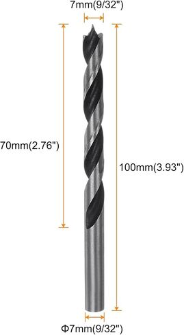 HARFINGTON 5pcs Brad Point Drill Bits 5mm (3/16") Dia Straight Round Shank Metric Brad Point Spiral Twist Drill Bits for Softwood Hardwood Plywood Plastic Rubber, Silver Tone in Saudi Arabia