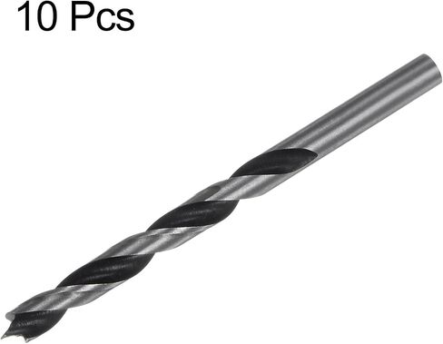HARFINGTON 5pcs Brad Point Drill Bits 5mm (3/16") Dia Straight Round Shank Metric Brad Point Spiral Twist Drill Bits for Softwood Hardwood Plywood Plastic Rubber, Silver Tone in Saudi Arabia