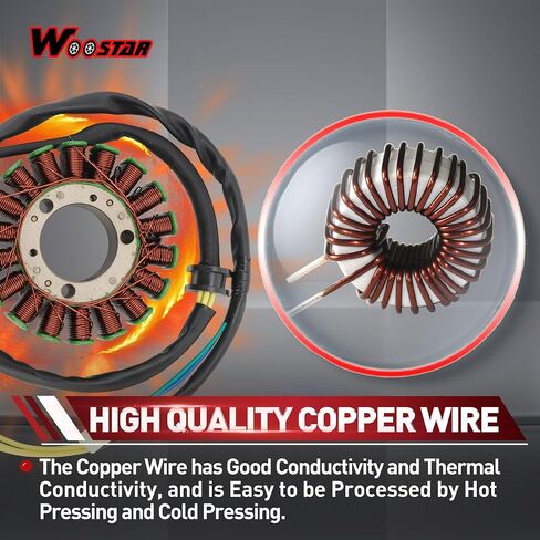 WOOSTAR 18 Coil 5 Wire Magneto Stator Replacement for 2017-2021 250NK 2019-2021 250SR 2022-2023 300SR 2017-2023 300NK OEM 0A80-032000-20000 0DM0-032000 0DMV-032000-0001 in Saudi Arabia