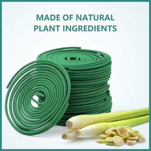 ملفات البخور، ملف بخور السترونيلا للصيف، حلزوني عطر السترونيلا للاستخدام الخارجي والداخلي، مجموعة من 48 بخور عشبة الليمون مع حامل لفائف للأنشطة الخارجية in Kuwait