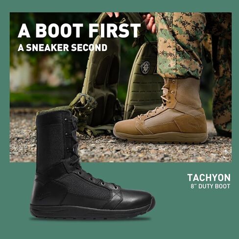 Danner Tachyon 8" Tactical Boots for Men - Ultralight Fast Drying Upper with Abrasion-Resistant Toe, Comfort Footbed, and Non Slip Traction Outsole, Black - 10.5 EE in Saudi Arabia