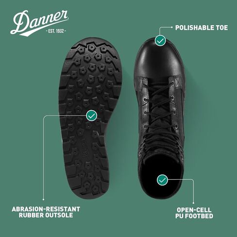 Danner Tachyon 8" Tactical Boots for Men - Ultralight Fast Drying Upper with Abrasion-Resistant Toe, Comfort Footbed, and Non Slip Traction Outsole, Black - 10.5 EE in Saudi Arabia