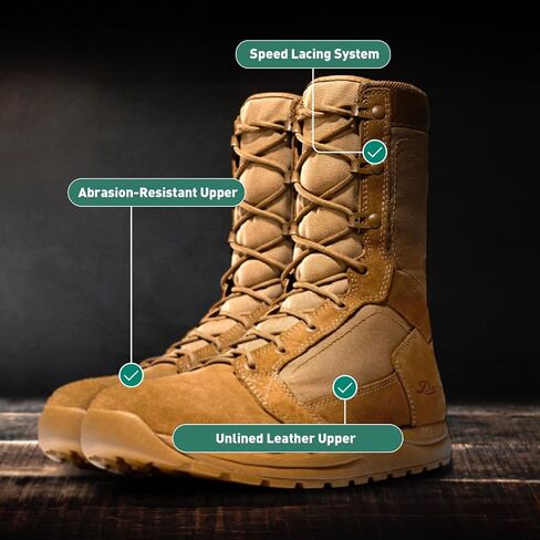 Danner Tachyon 8" Tactical Boots for Men - Ultralight Fast Drying Upper with Abrasion-Resistant Toe, Comfort Footbed, and Non Slip Traction Outsole, Black - 10.5 EE in Saudi Arabia