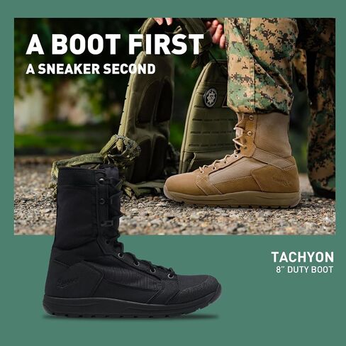 Danner Tachyon 8" Tactical Boots for Men - Ultralight Fast Drying Upper with Abrasion-Resistant Toe, Comfort Footbed, and Non Slip Traction Outsole, Black - 10.5 EE in Saudi Arabia