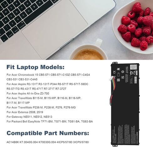 TREE.NB AC14B8K بطارية لشركة أيسر CB3-111 V3-371 E3-111 E3-112 ES1-111 ES1-131 ES1-311 ES1-331 ES1-511 ES1-512 ES1-520 ES1-521 ES1-531 ES1-731 E5 -771 R3-131T R5-431T R5-471T R7-371T R7-372T in Saudi Arabia