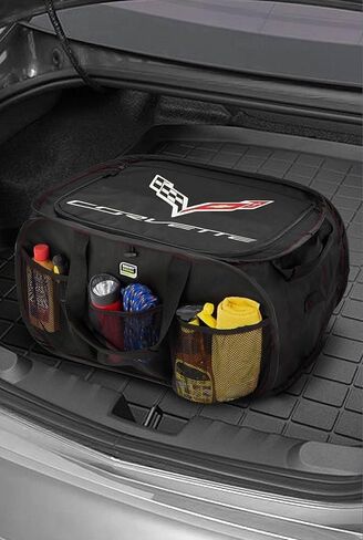 C7 Corvette Pop Up Trunk Organizer - Black - Trunk Organization Caddy with Embroidered Logo 2014-2019 Corvettes in Saudi Arabia