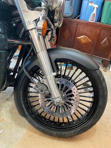 Tofr 21 بوصة لمعان أسود أمامي حافة 36 سمين الملك المتحدث بلا أنبوب ل Harley Touring flhr flhrs Road Road King Flhx Street Glide Fltr Road Glide Flhtc Electra Glide 1984-2008 in Kuwait