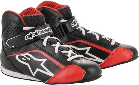 أحذية Alpinestars Tech -1 K S. - أسود/أبيض/أحمر - 12.5 in Saudi Arabia