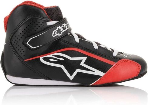 Alpinestars TECH-1 K S. SHOES - BLACK/WHITE/RED - 12.5 in Saudi Arabia