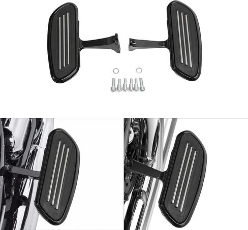 TCT-MOTORPARTS Streamline Passenger Footboard Floor Board Fit For 1993-2025 Harley Touring Models Road King FLHR Street Electra Glide Ultra Classic FLHTCU FLHTK Black in Saudi Arabia
