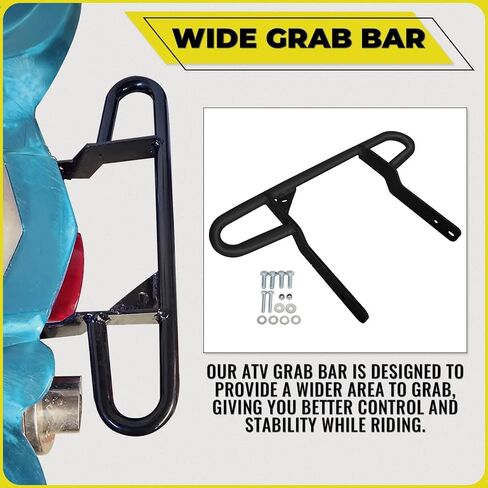 Kuafu الخلفي بار الاستيلاء على نطاق واسع متوافق مع 2001-2005 Yamaha Raptor 660 660R 2004-2009 Yamaha YFZ450 خلفي الوفير بار المسحوق المسحوق المطلي باللون الأسود in Kuwait
