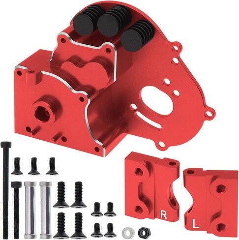 علبة تروس ناقل الحركة من الألومنيوم مع لوحة محرك وحوامل ذراع متوافقة مع 1/10 Traxxas Slash 2WD Rustler Stampede Bandit 2WD RC قطع غيار السيارات، استبدال 3691 (أزرق) in Kuwait
