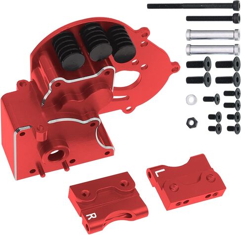 علبة تروس ناقل الحركة من الألومنيوم مع لوحة محرك وحوامل ذراع متوافقة مع 1/10 Traxxas Slash 2WD Rustler Stampede Bandit 2WD RC قطع غيار السيارات، استبدال 3691 (أزرق) in Kuwait