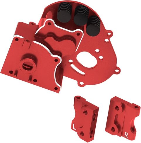 علبة تروس ناقل الحركة من الألومنيوم مع لوحة محرك وحوامل ذراع متوافقة مع 1/10 Traxxas Slash 2WD Rustler Stampede Bandit 2WD RC قطع غيار السيارات، استبدال 3691 (أزرق) in Kuwait