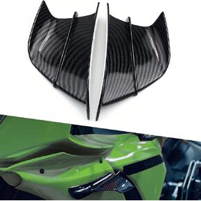 2 PCS Motorcycle Fairing Wing, Carbon Fiber Side Spoiler, Fashion Motorcycle Aerodynamic Side Fairings Winglets, Air Deflectors Fairing Winglets Modified for Motorcycle Scooter (Carbon Fiber)