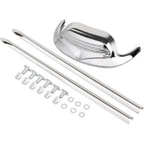 Chrome Motorcycle Front Fender Mudguard Tip Accent & Spear Trim Kit For Harley Softail Classic FLSTC 1986-2008, FLSTN 1993-1996 and FLHR, FLHT and FLT 1982-2013 (except Road King Custom) in Kuwait