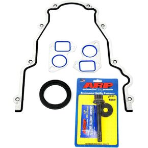 Michigan Motorsports LS7 LS3 DRY SUMP CAM CAMKET KIT - ARP PAMPER BOLT ، غطاء توقيت ، مضخة المياه وختم الكرنك 7.0 LS7 و 6.2 جاف SUMP LS3 ARP 234-2504 موازين التوافقي in Kuwait