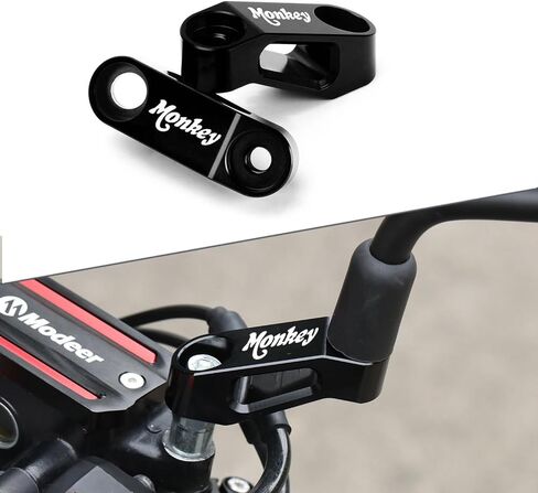 Compatible with Monkey 125 / Z125 Any year Motorcycle Rearview Mirror Risers Extenders monkey 125 Accessories (black) in Saudi Arabia