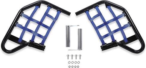 Hecasa nerf أشرطة متوافقة مع جميع السنوات Yamaha Raptor 700 YFM 700 YFM700 YFM700R خطوات القدمين أوتاد حرس الكعب (الأسود nerf + الشباك السوداء) in Saudi Arabia