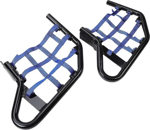 Hecasa nerf أشرطة متوافقة مع جميع السنوات Yamaha Raptor 700 YFM 700 YFM700 YFM700R خطوات القدمين أوتاد حرس الكعب (الأسود nerf + الشباك السوداء) in Saudi Arabia