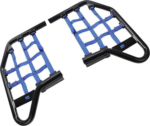 Hecasa nerf أشرطة متوافقة مع جميع السنوات Yamaha Raptor 700 YFM 700 YFM700 YFM700R خطوات القدمين أوتاد حرس الكعب (الأسود nerf + الشباك السوداء) in Saudi Arabia
