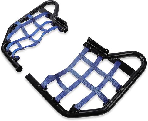 Hecasa nerf أشرطة متوافقة مع جميع السنوات Yamaha Raptor 700 YFM 700 YFM700 YFM700R خطوات القدمين أوتاد حرس الكعب (الأسود nerf + الشباك السوداء) in Saudi Arabia
