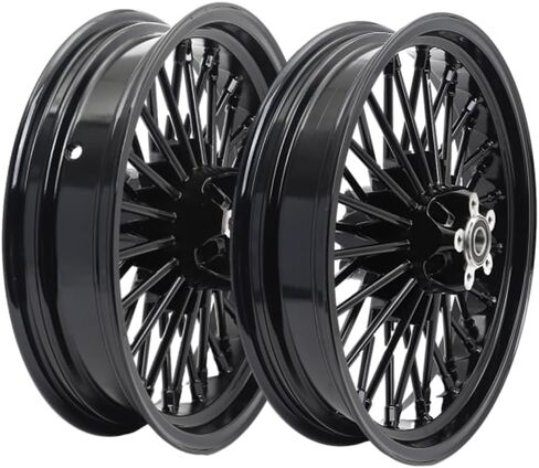 TOFR 21inch 16inch Black Front Rear Wheels Rims 36 Fat King Spokes Tubeless For Harley Softail FXST Standard FXSTC Custom,Night Train,FXSTS Springer,FLSTF Fat Boy,FLSTC Heritage,Deluxe,Deuce,Slim in Saudi Arabia