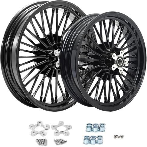 TOFR 16x3.5 16x3.5 Front Rear Rims Wheels Fat Spokes For Harley Touring Road King FLHR Electra Glide FLHT Street Glide FLHX Road Glide FLTR 2000-2008 01 02 03 04 05 06 07 W/ 11.5" Black Brake Rotors in Kuwait