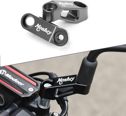 Compatible with Monkey 125 / Z125 Any year Motorcycle Rearview Mirror Risers Extenders monkey 125 Accessories (black) in Saudi Arabia