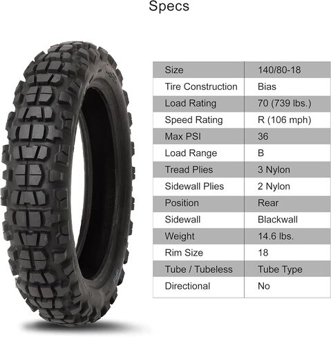 Tusk Waypoint Adventure Tire (Tire Set 90/90-21 (54R)/130/90-17 (68R) Tube Type) in Saudi Arabia