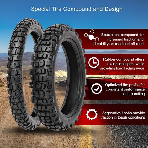Tusk Waypoint Adventure Tire (Tire Set 90/90-21 (54R)/130/90-17 (68R) Tube Type) in Saudi Arabia