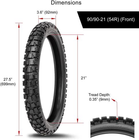 Tusk Waypoint Adventure Tire (Tire Set 90/90-21 (54R)/130/90-17 (68R) Tube Type) in Saudi Arabia