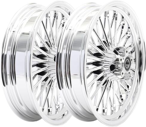 TOFR 21 "X3.5" Front 16 "x3.5" عجلات الخلفية 36 سمين كينج تحدث مع هارلي تراث كلاسيك كلاسيك ، ديلوكس ، ديوس ، فتى فتى ، كلاسيك سبرينغر ، المعيار الناعم ، مخصص ، القطار الليلي للكروم in Saudi Arabia