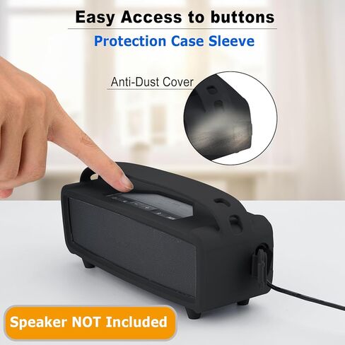 غطاء حافظة من السيليكون من TXEsign لمكبر صوت Bose SoundLink Mini/Mini II المحمول بتقنية البلوتوث، حقيبة واقية لحمل السفر مع مقبض حزام الكتف، قابس مضاد للغبار لـ Bose SoundLink Mini II (أزرق سماوي) in Kuwait