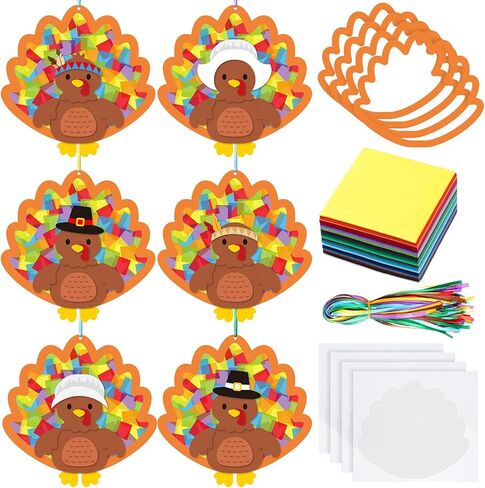 Chiisong 24 Sets Leaf Tissue Sign Fall Craft Kit Maple Leaves Craft Bulk Autumn DIY Maple Craft Kit Harvest Thanksgiving DIY Craft Decorations for Fun Home Actives in Saudi Arabia