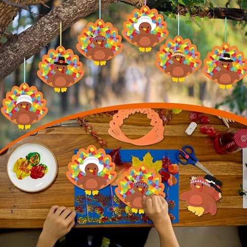 Chiisong 24 Sets Leaf Tissue Sign Fall Craft Kit Maple Leaves Craft Bulk Autumn DIY Maple Craft Kit Harvest Thanksgiving DIY Craft Decorations for Fun Home Actives in Saudi Arabia