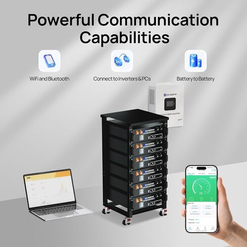 ECO-WORTHY 48V 400Ah LiFePO4 Lithium Battery (4 Pack 48V 100AH V3) with BMS, 20.48kWh Capacity, Server Rack Battery with Bluetooth, 6000 Deep Cycles, Ideal for Off-Grid, Solar (BUY Batteries Get Rack) in Saudi Arabia